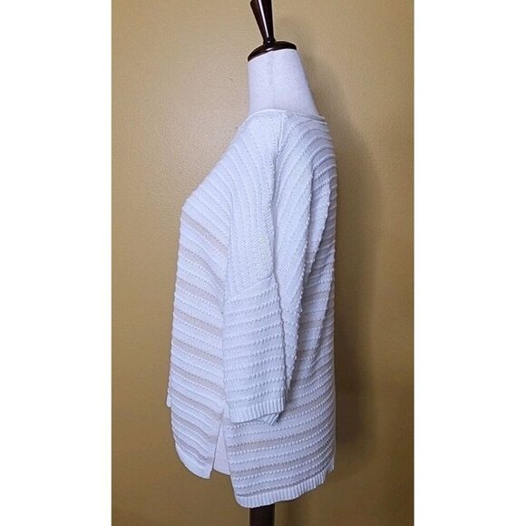 Time and True Sweater Short Sleeved Cotton Womens Small Striped Loose Fit EUC - Picture 2 of 10